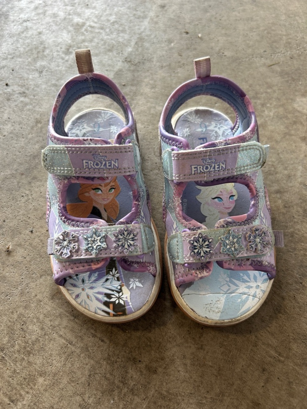 Girls' Purple Disney Anna & Elsa Sandals